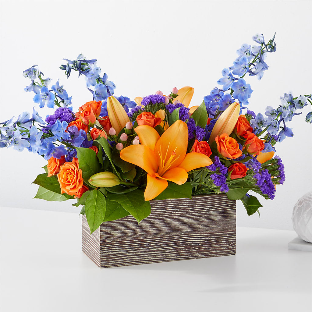 Radiant Citrus Box Bouquet – The Bay Window Llc, Garrettsville OH