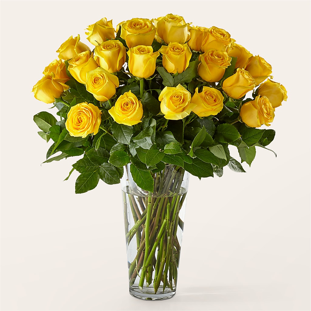 Long Stem Yellow Rose Bouquet – The Bay Window Llc, Garrettsville OH