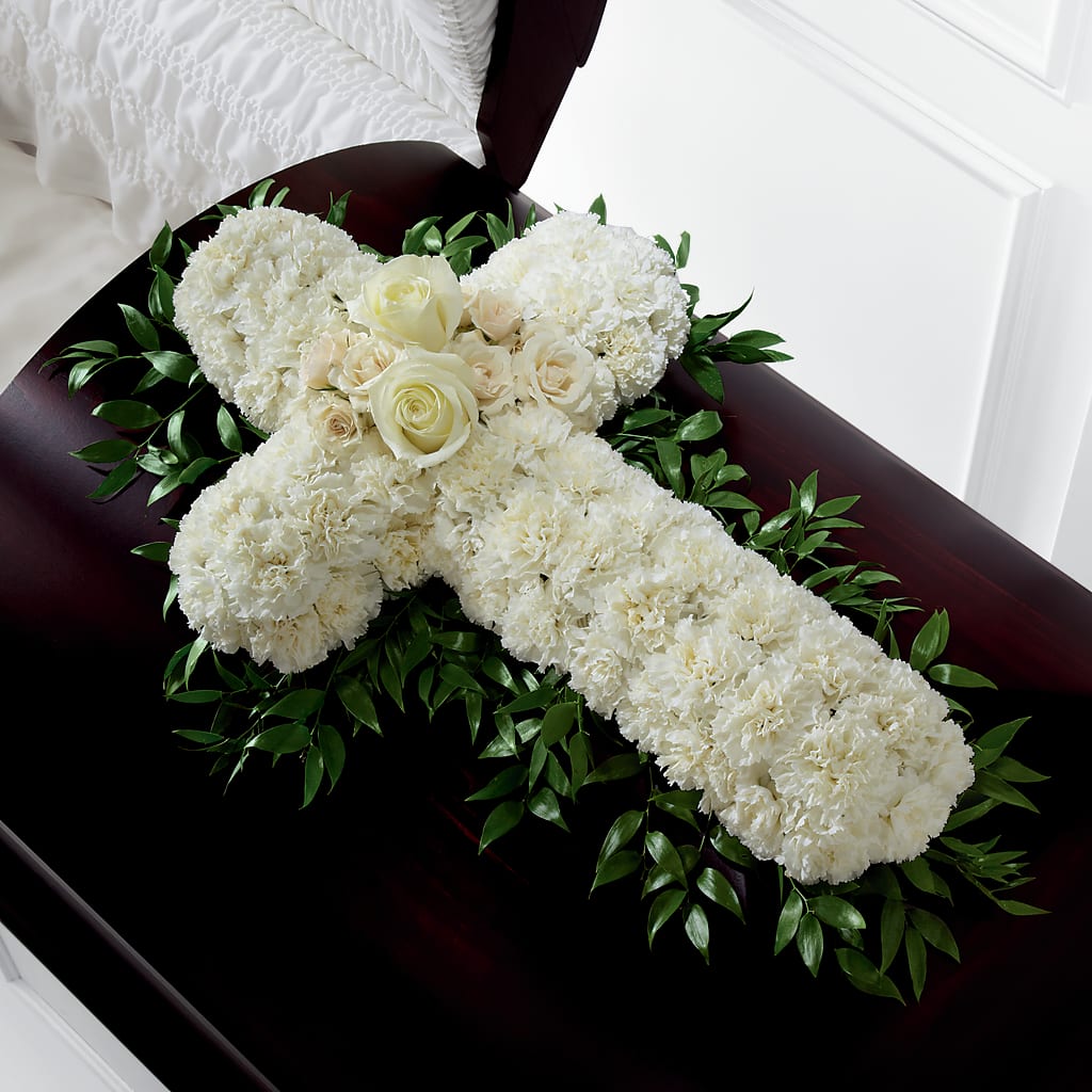 Peaceful Memories Casket Spray (Standard) – The Bay Window Llc, Garrettsville OH