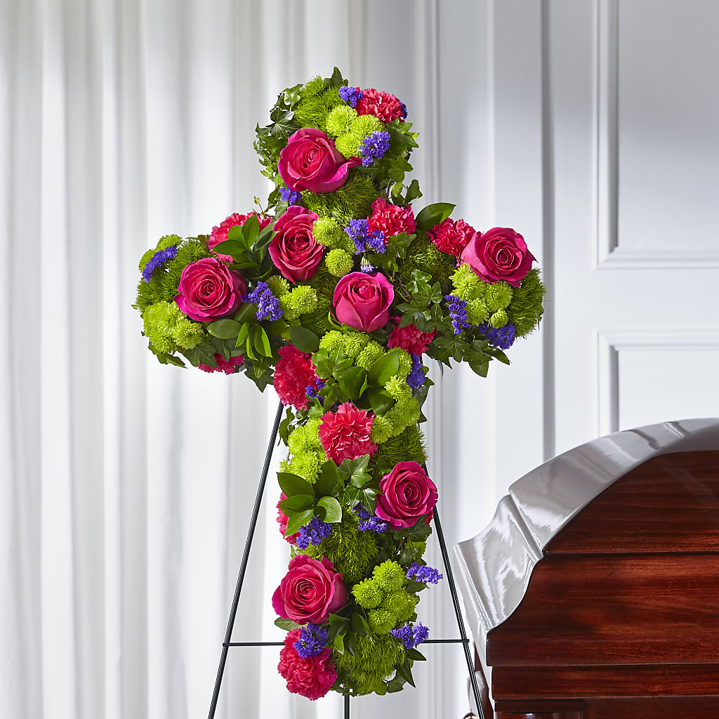 Tribute Rose Floral Cross – The Bay Window Llc, Garrettsville OH