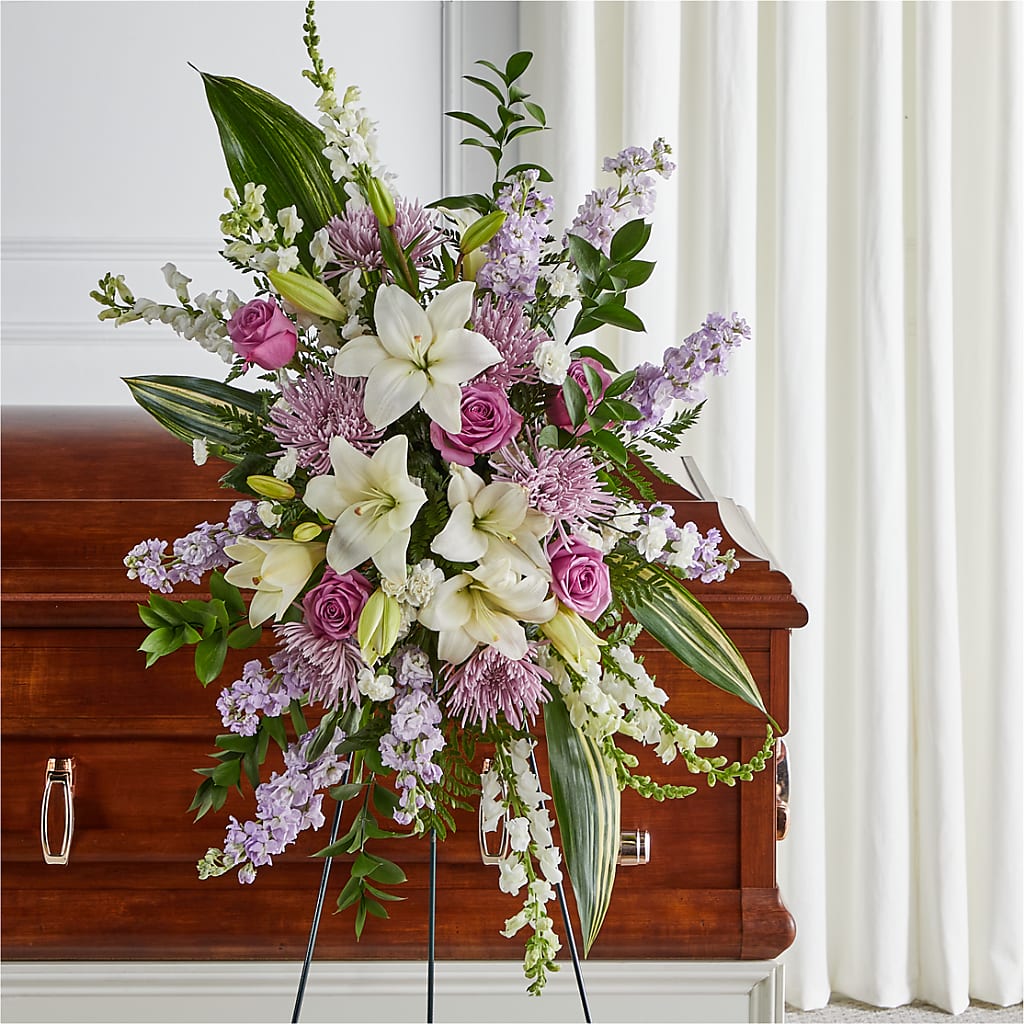 Grateful Hearts Standing Spray – The Bay Window Llc, Garrettsville OH