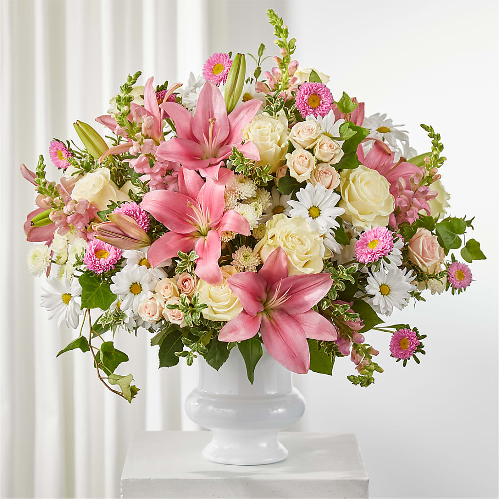 Empathetic Blooms Urn Arrangement – The Bay Window Llc, Garrettsville OH