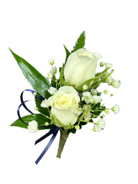 White spray rose boutonniere