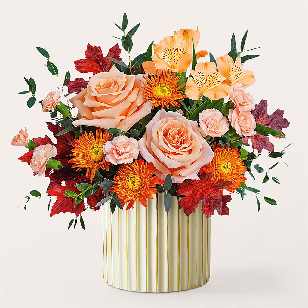 Spiced Latte Bouquet with Ivory Vase –  The Bay Window Llc, Garrettsville OH