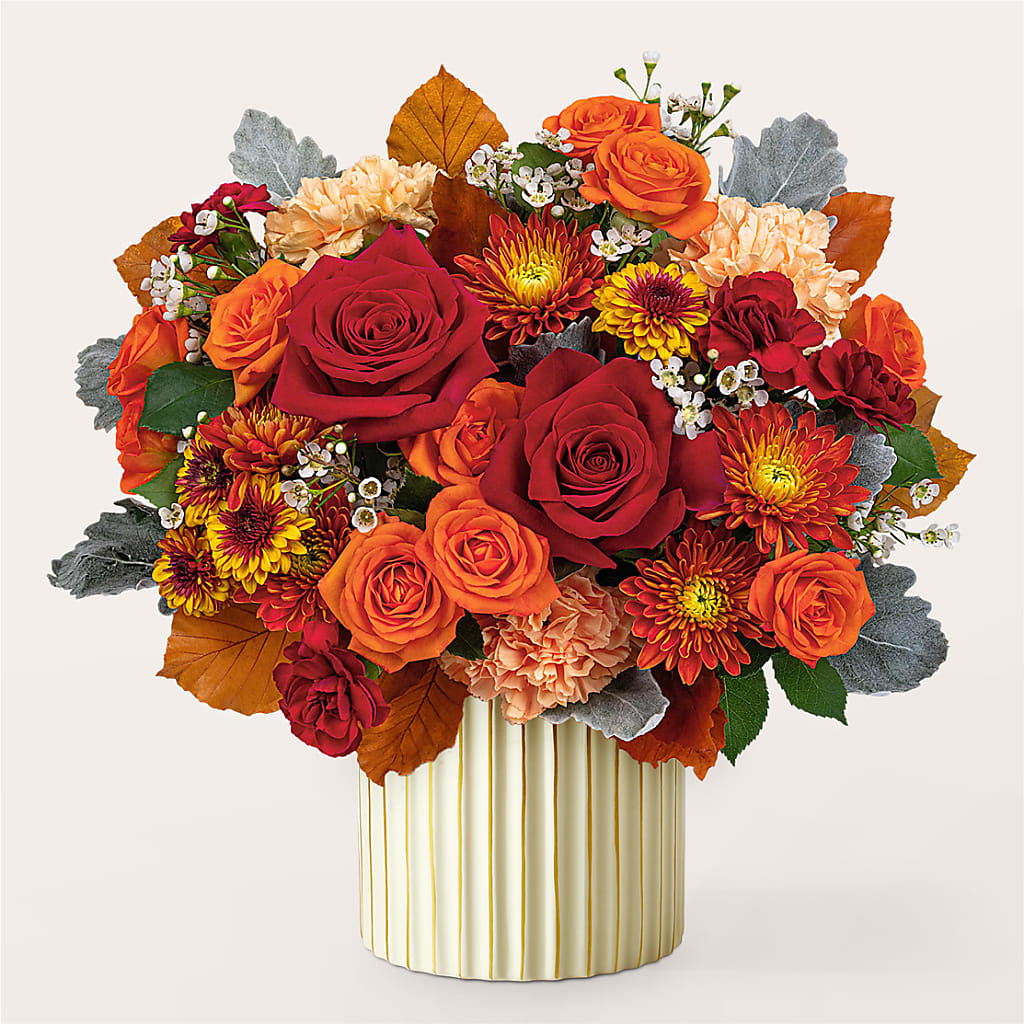 Merlot Bouquet with Ivory Vase –  The Bay Window Llc, Garrettsville OH