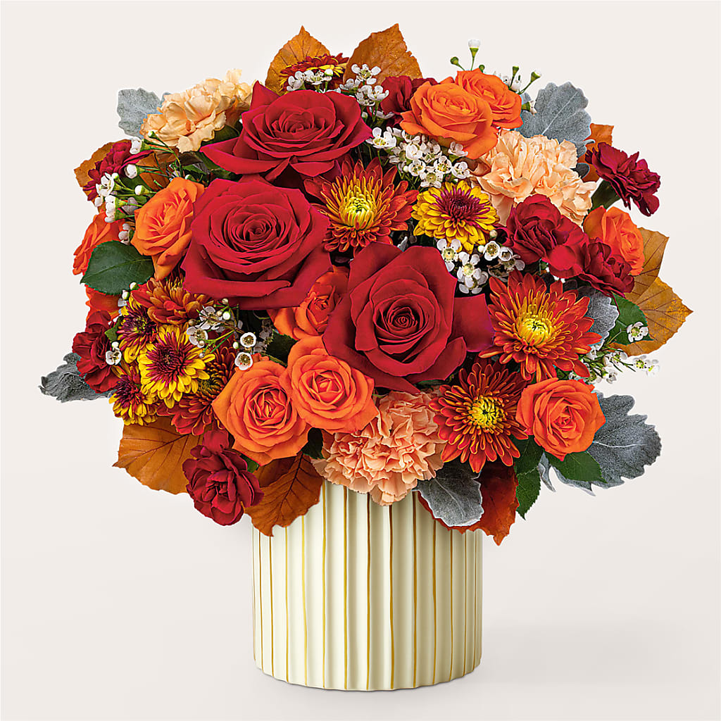 Merlot Bouquet with Ivory Vase –  The Bay Window Llc, Garrettsville OH