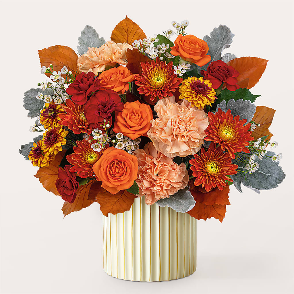 Merlot Bouquet with Ivory Vase –  The Bay Window Llc, Garrettsville OH
