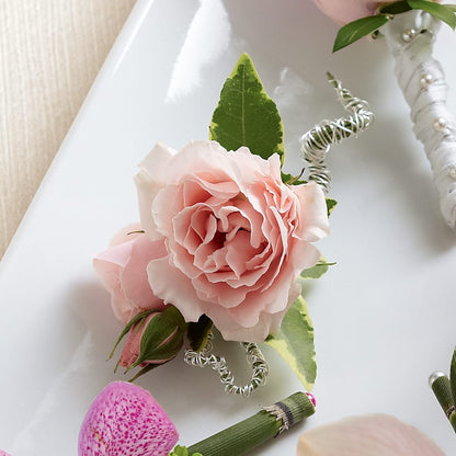 Pink Spray Rose Boutonniere –  The Bay Window Llc, Garrettsville OH