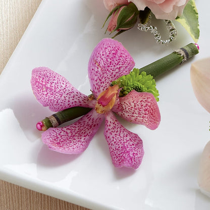 Pink Mokara Boutonniere –  The Bay Window Llc, Garrettsville OH