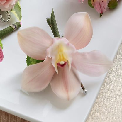 Pink Cymbidium Boutonniere –  The Bay Window Llc, Garrettsville OH