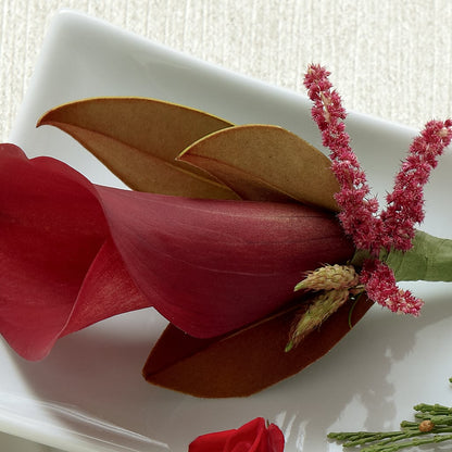 Red Calla Boutonniere –  The Bay Window Llc, Garrettsville OH