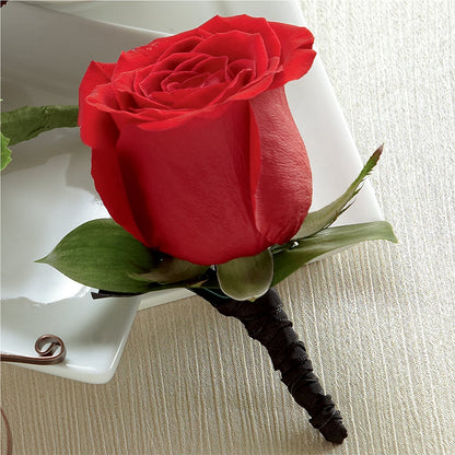 Red Rose Boutonniere –  The Bay Window Llc, Garrettsville OH