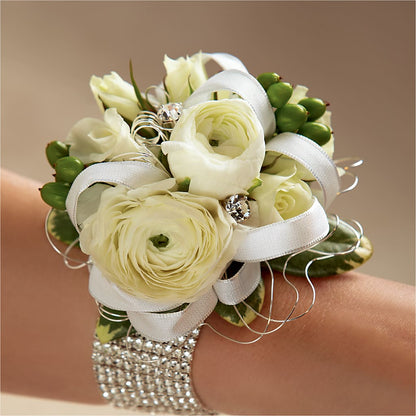 White Wedding Corsage –  The Bay Window Llc, Garrettsville OH